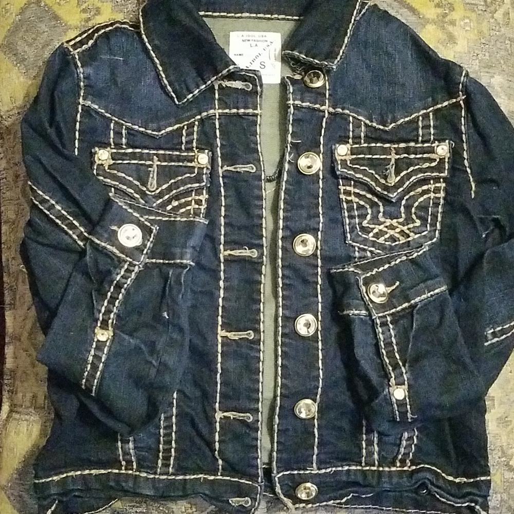 LA idol embellished jean jacket